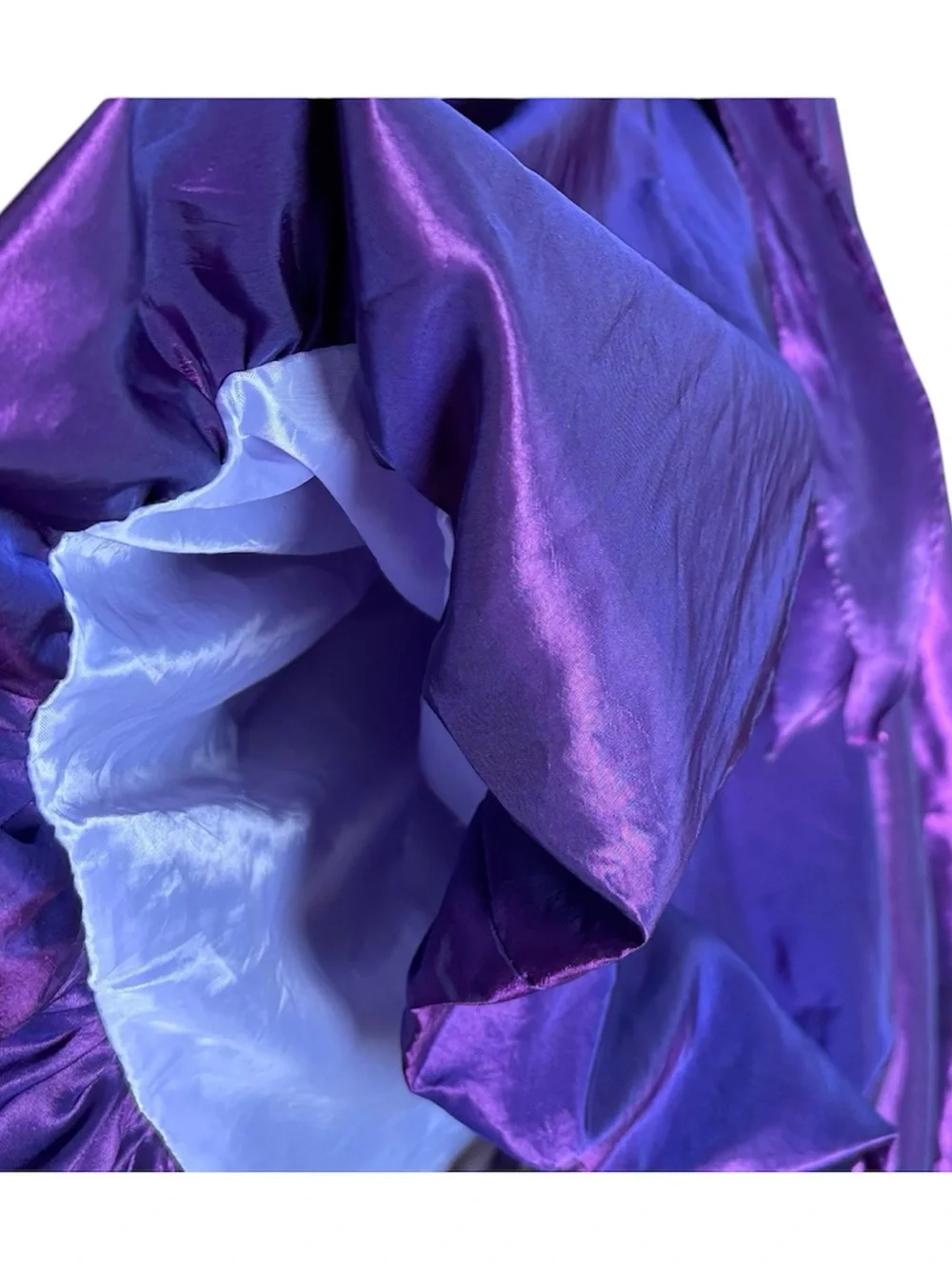 My Best Kids beautiful satin-look purple party dress with straps and full skirt.